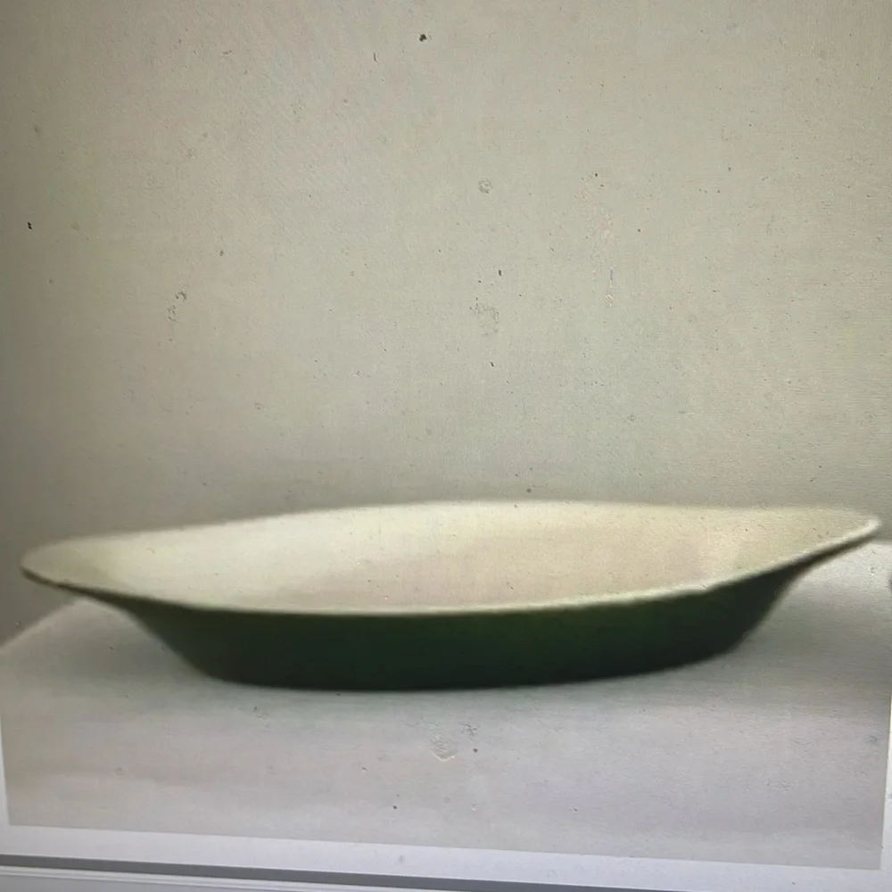Ceramic green oblong baking dish